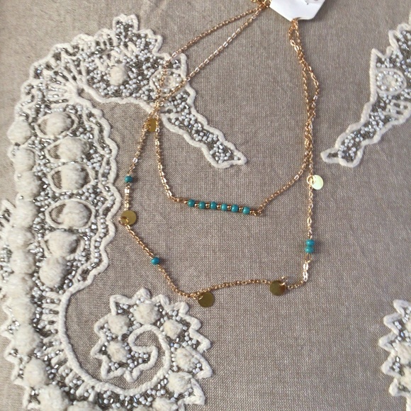 HP💝Goldtone & Jade Double strand accent necklace - Picture 3 of 4